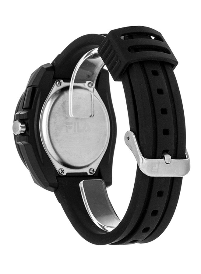 فيلا ساعة يد بعقارب وسوار من المطاط طراز 38-091-004 - مقاس 32 مم - لون أسود men - Image 2
