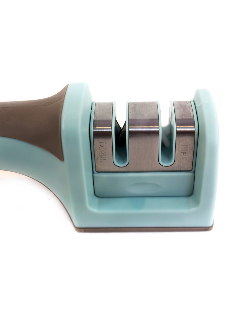 ALBERTO Knife Sharpener With 2 Blades Grey/Blue - Image 2