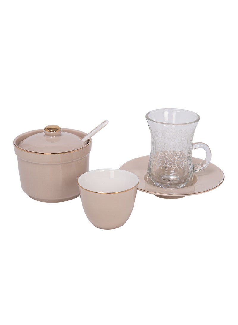 Dallaty 21-Piece Arabic Tea Set Brown 90ml  - Image 2