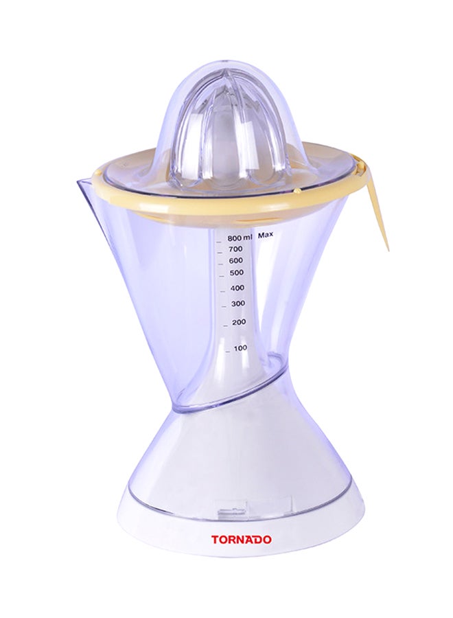 تورنيدو عصّارة حمضيات مصنوعة من البلاستيك بقدرة 40 وات 0.8 L 40.0 W TCJ-40S شفاف/أبيض/أصفر  - Image 1