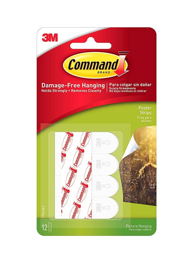 Command 12 Strips Clear Small Refill Set White - Image 3
