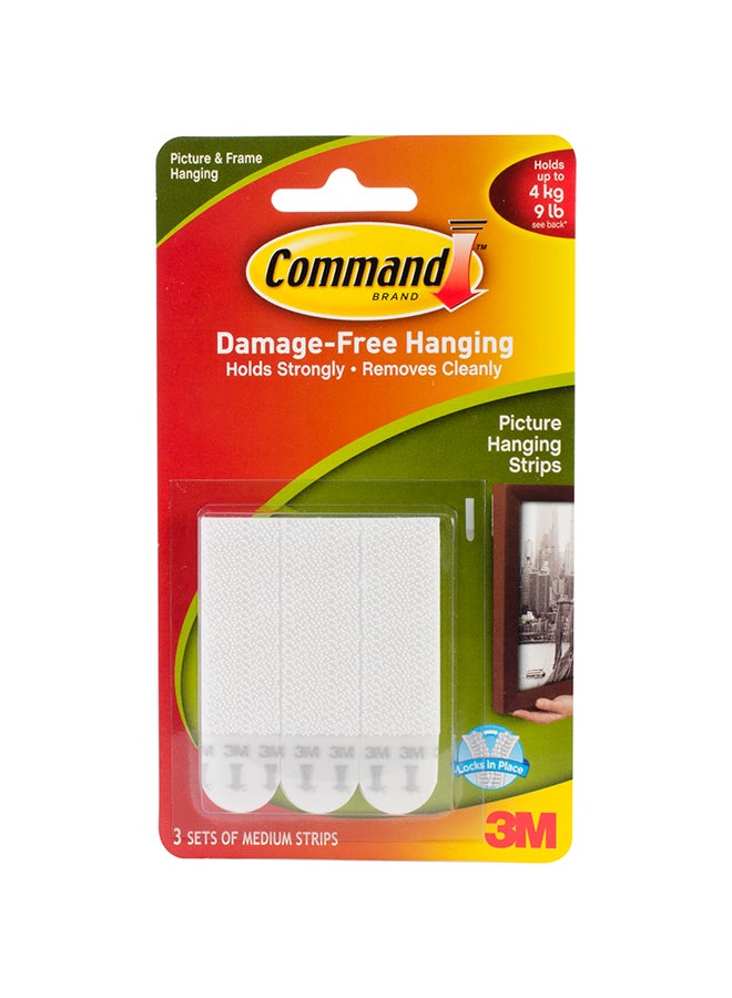 Command 4 Strips Medium Picture Hanging Set White M  - Image 2