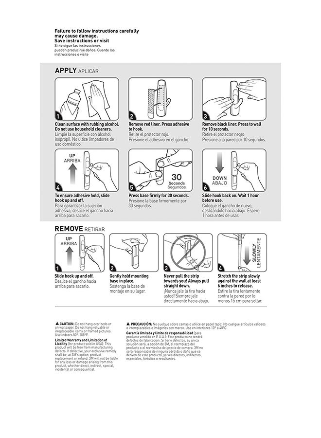 كوماند 17004ES خطاف جامبو مع شرائط، كبير، يحمل 3.4 كجم. كل 1xHook و4xStrips  - Image 4