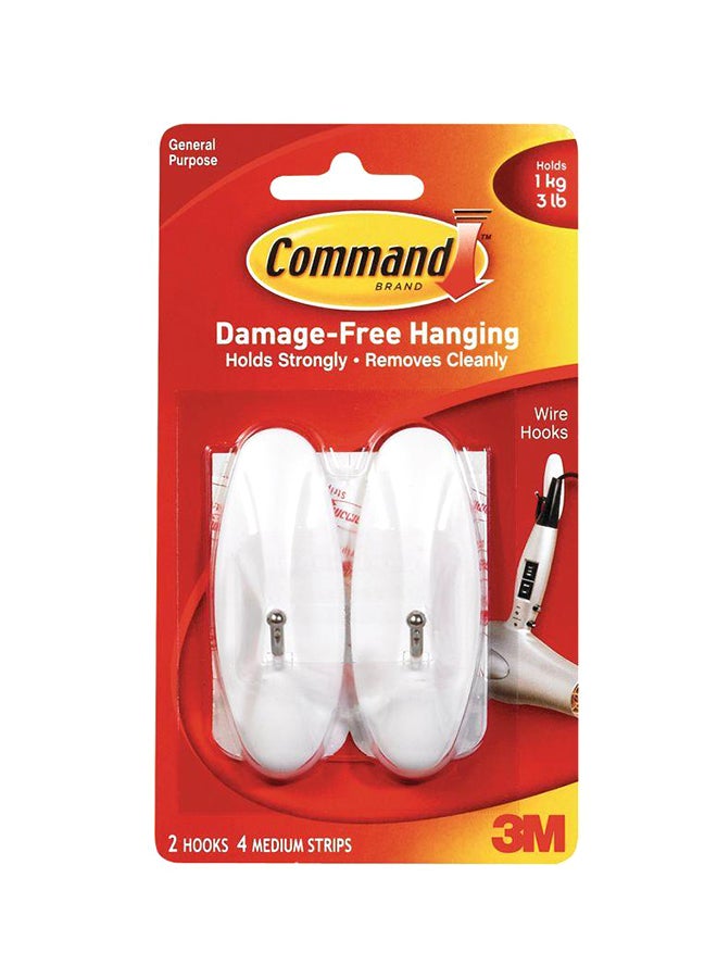 Command Medium Wire Hooks White - Image 3