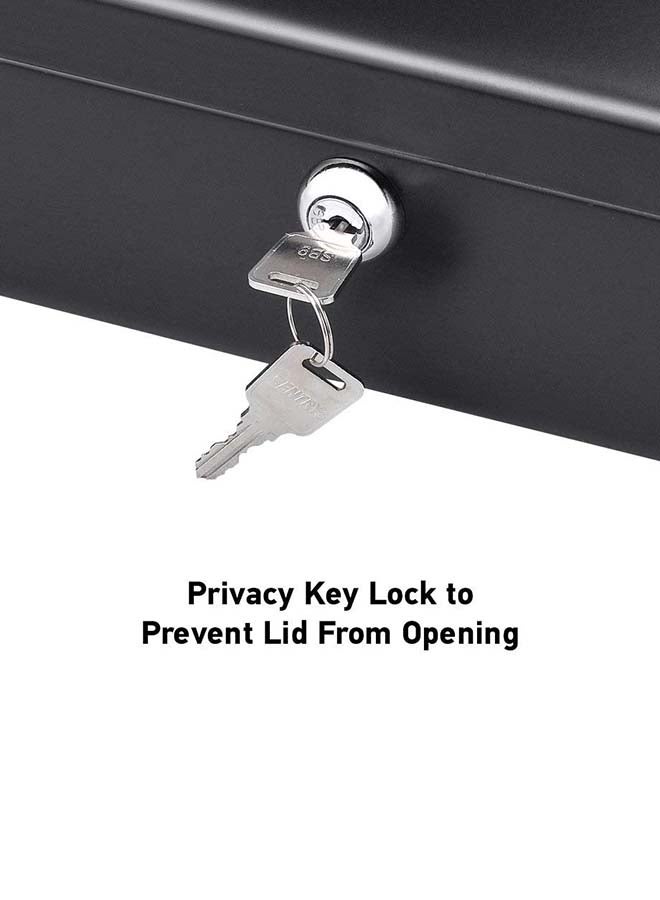 SentrySafe Sentry Cash Box Key Lock Black 9.4x30x23.6cm  - Image 2