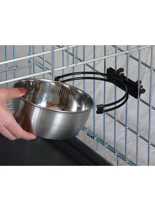 Midwest Snapy Fit Dog Bowl Silver/Black - Image 2