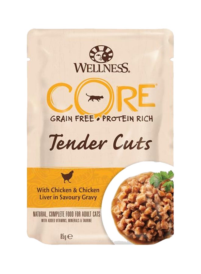 Core Tender Cuts With Chicken And Chicken Liver Beige/Yellow 85grams