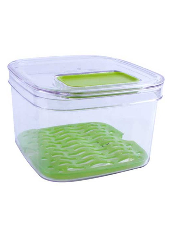 فيلي حافظة لتخزين الخضروات شفاف/أخضر 17.5x16x10.5سم