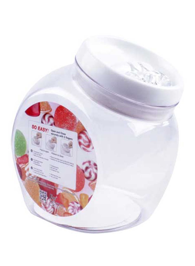Felli Flip Tite Cookie Jar Clear/White 2Liters