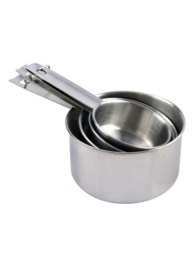 شيف كرافت طقم أكواب قياس من الستانلس ستيل مكون من 4 قطع فضي