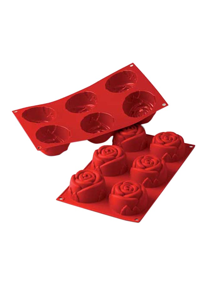 Gamme Gourmet - Rose Shaped Silicone Cake Mould Red 175 x 45 x 350 MM - Image 1