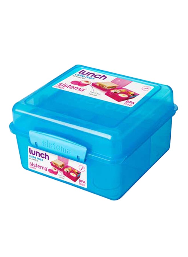 sistema Lunch Max Cube With Pot Blue 2Liters