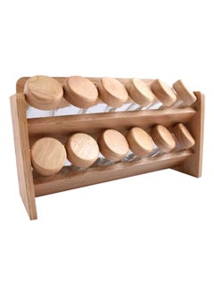 12-Spice Jar Set With Stand Beige/Clear 12x19x33cm