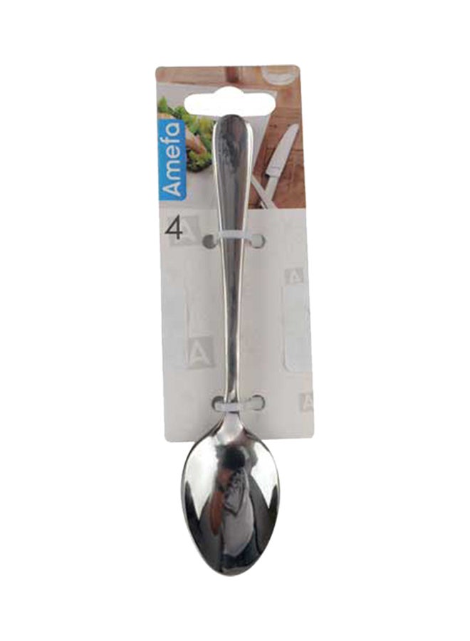 طقم ملاعق صغيرة4 قطعة فضي 17x4.8x2سم