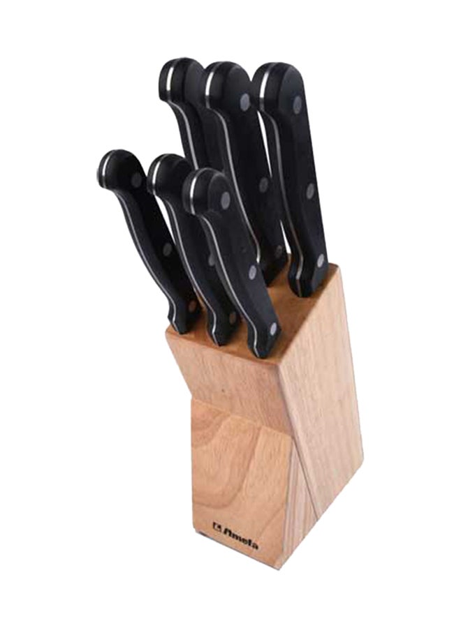 Amefa 6-Piece Stratus Knife Blocks Beige/Black