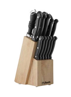 Amefa 15-Piece Knife Block Set Brown/Black/Silver 210x125x365inch 