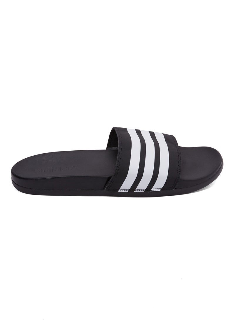Adidas - Adilette Cloudfoam Plus Stripes Slides Core  Black/Cloud    White - Image 1