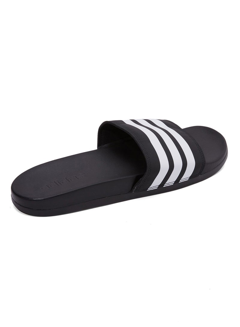 Adidas - Adilette Cloudfoam Plus Stripes Slides Core  Black/Cloud    White - Image 1