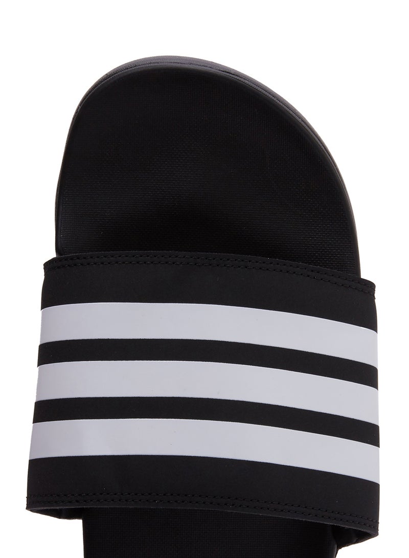 Adidas - Adilette Cloudfoam Plus Stripes Slides Core  Black/Cloud    White - Image 1