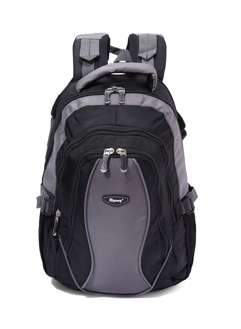 Regency Zipper Closure Backpack Black/Grey - Image 1