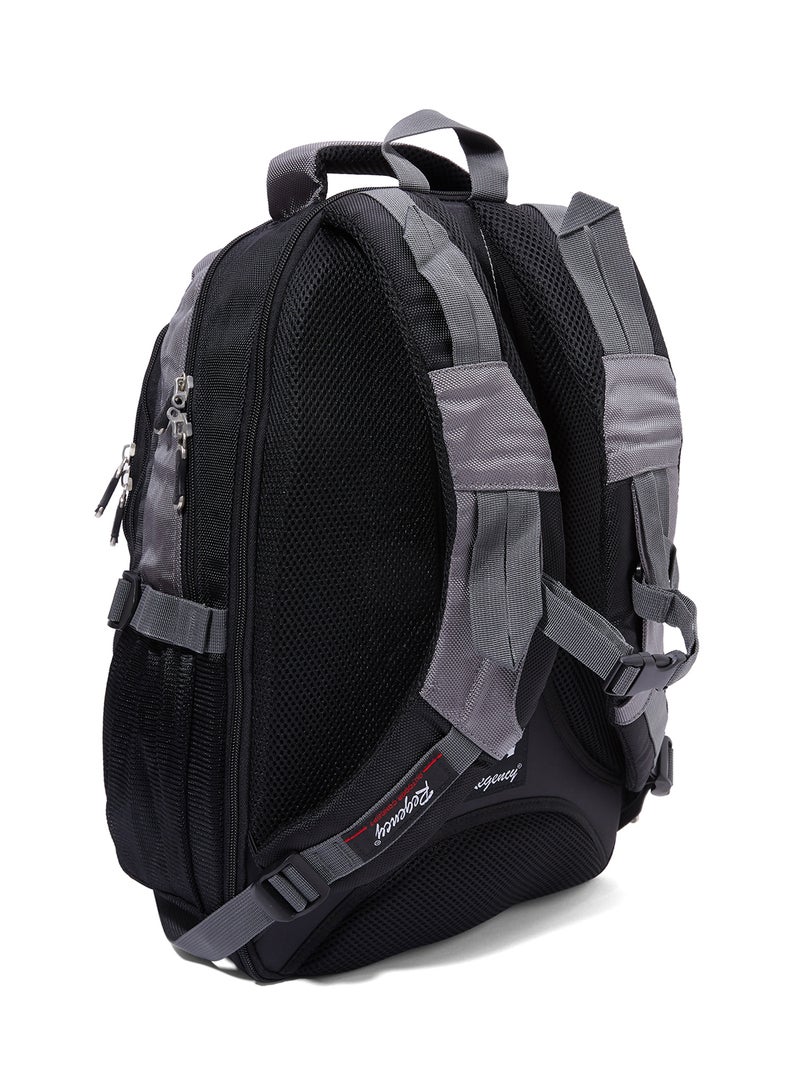 Regency Zipper Closure Backpack Black/Grey - Image 2