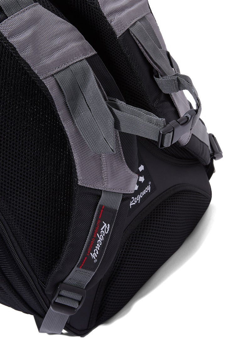 Regency Zipper Closure Backpack Black/Grey - Image 4