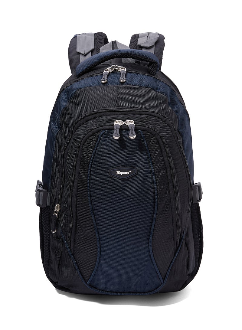 Regency Zipper Closure Backpack Black/Navy Blue - Image 1