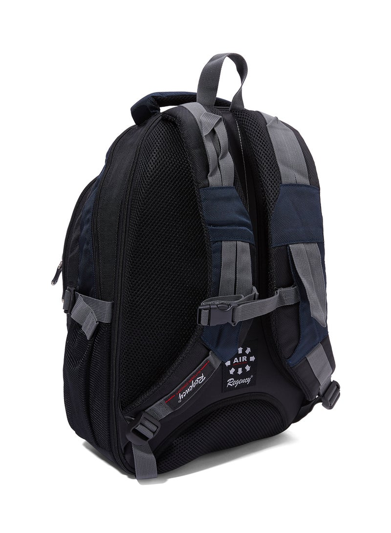 Regency Zipper Closure Backpack Black/Navy Blue - Image 2