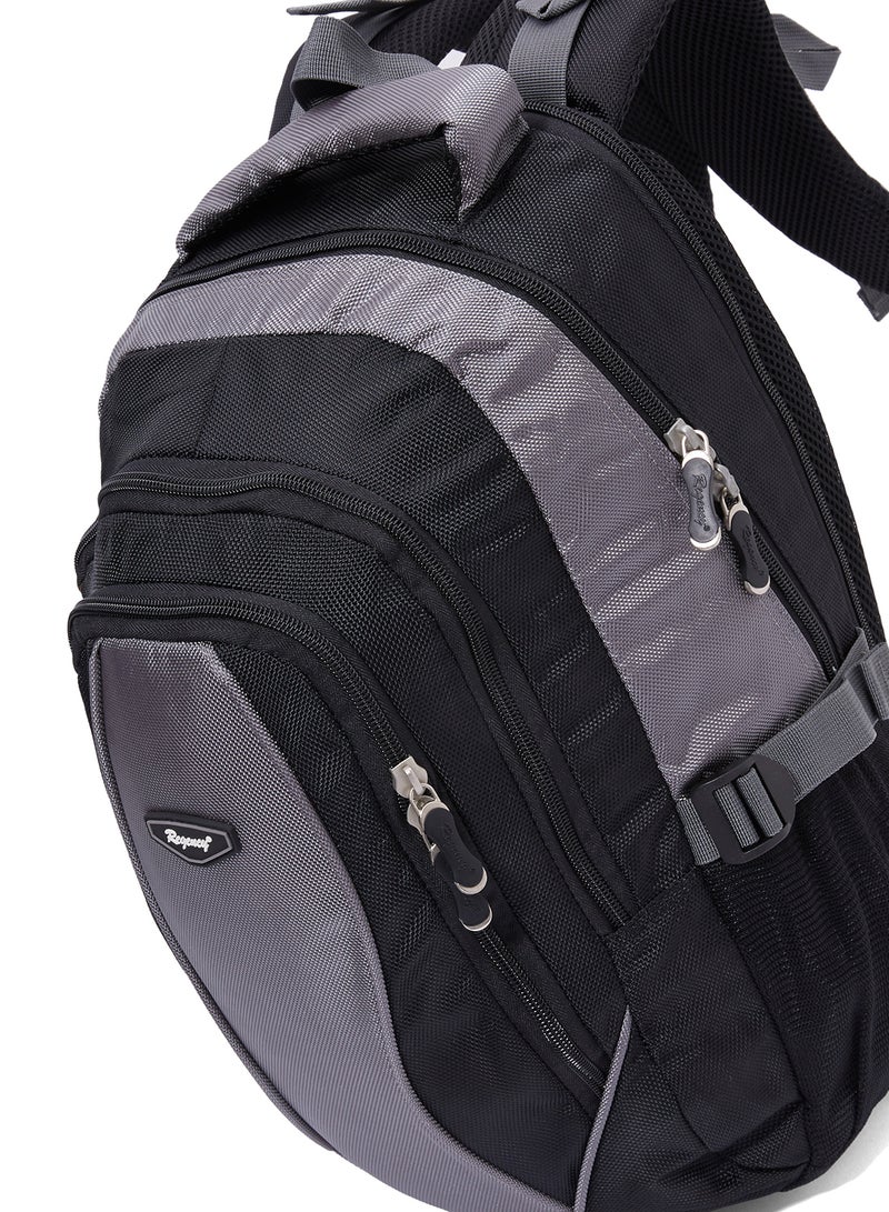 Regency Zipper Closure Backpack Black/Grey - Image 3