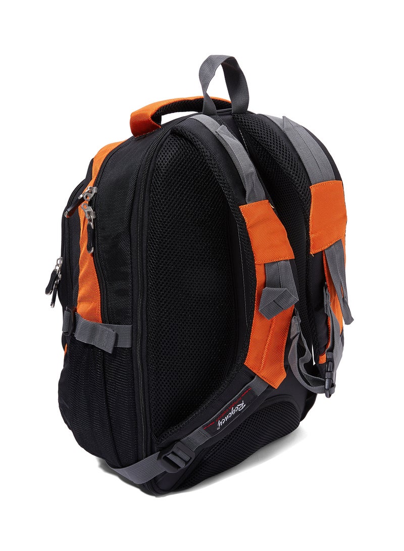 Regency Zipper Closure Backpack Black/Orange - Image 2
