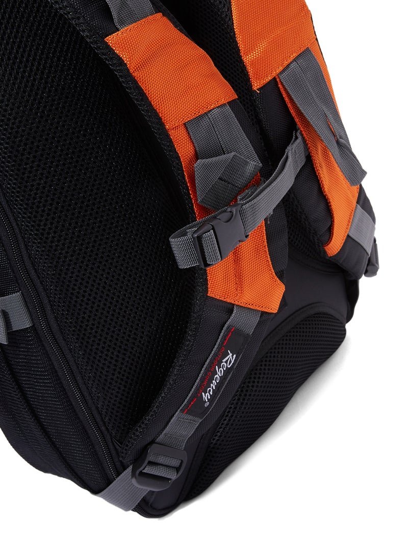 Regency Zipper Closure Backpack Black/Orange - Image 4