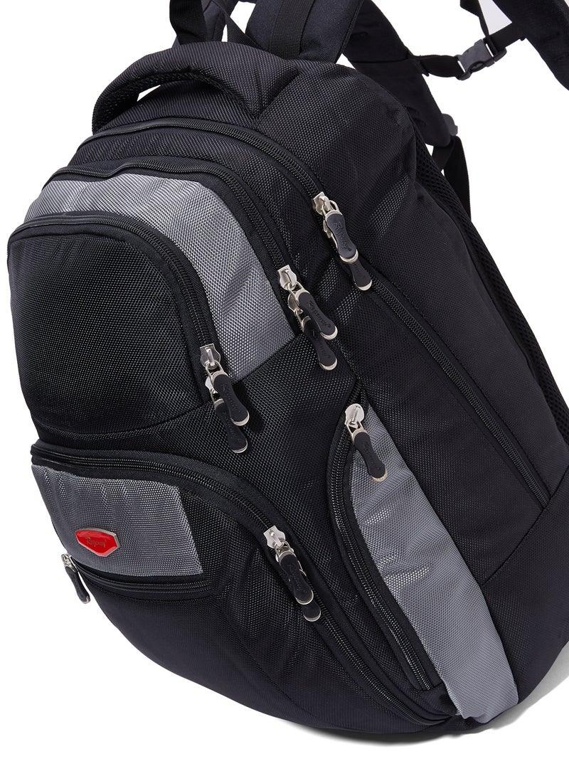 Regency Zipper Closure Backpack Black/Grey - Image 3