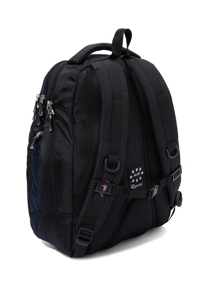 Regency Zipper Closure Backpack Black/Navy Blue - Image 2