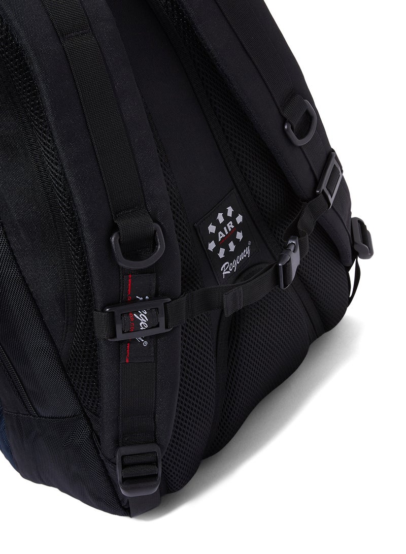 Regency Zipper Closure Backpack Black/Navy Blue - Image 4