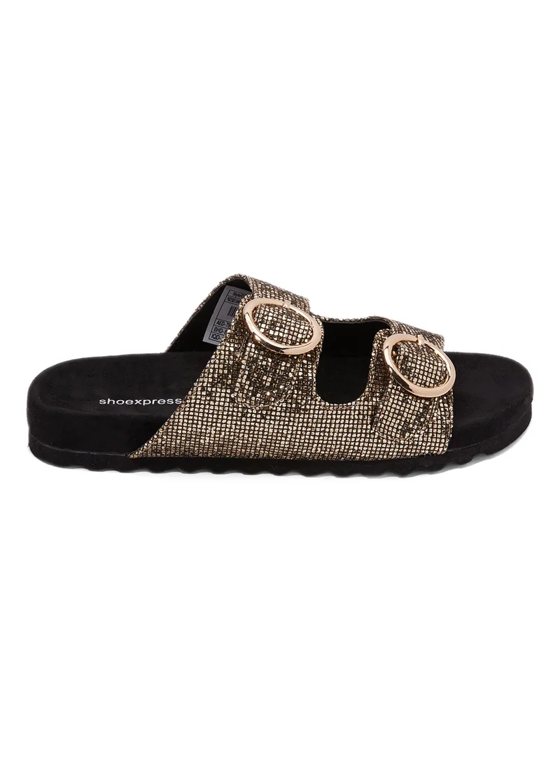 shoexpress Gwen Flat Sandals Gold