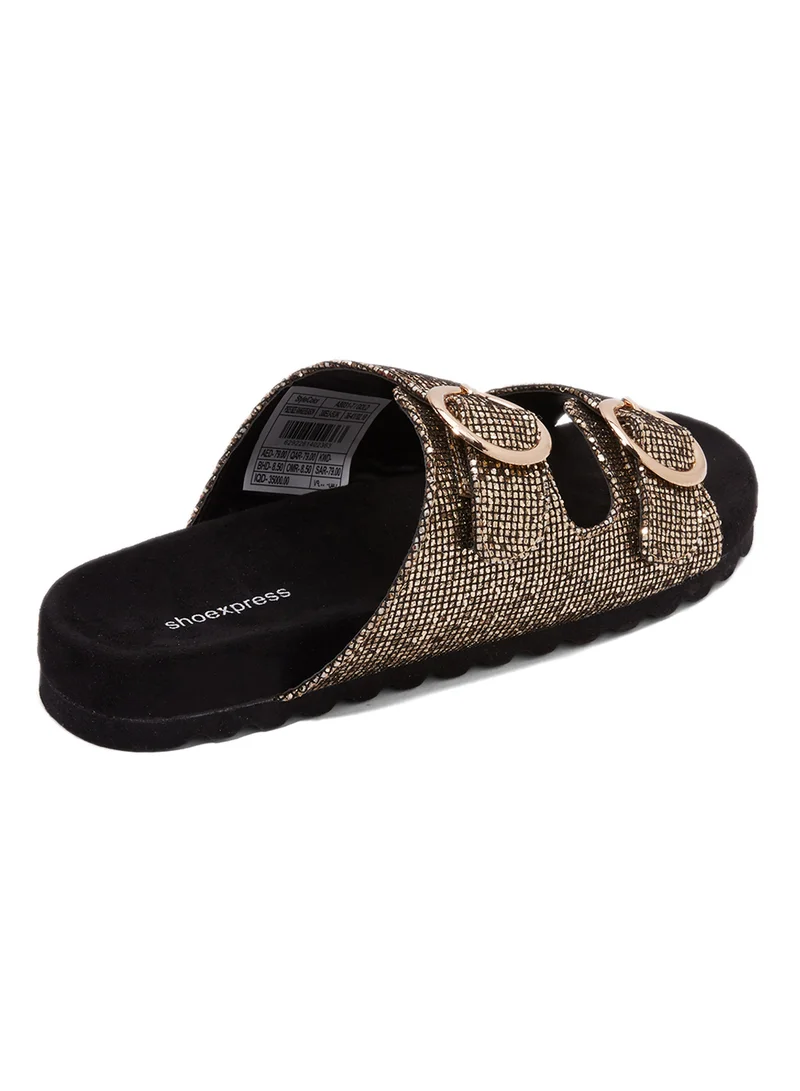 shoexpress Gwen Flat Sandals Gold