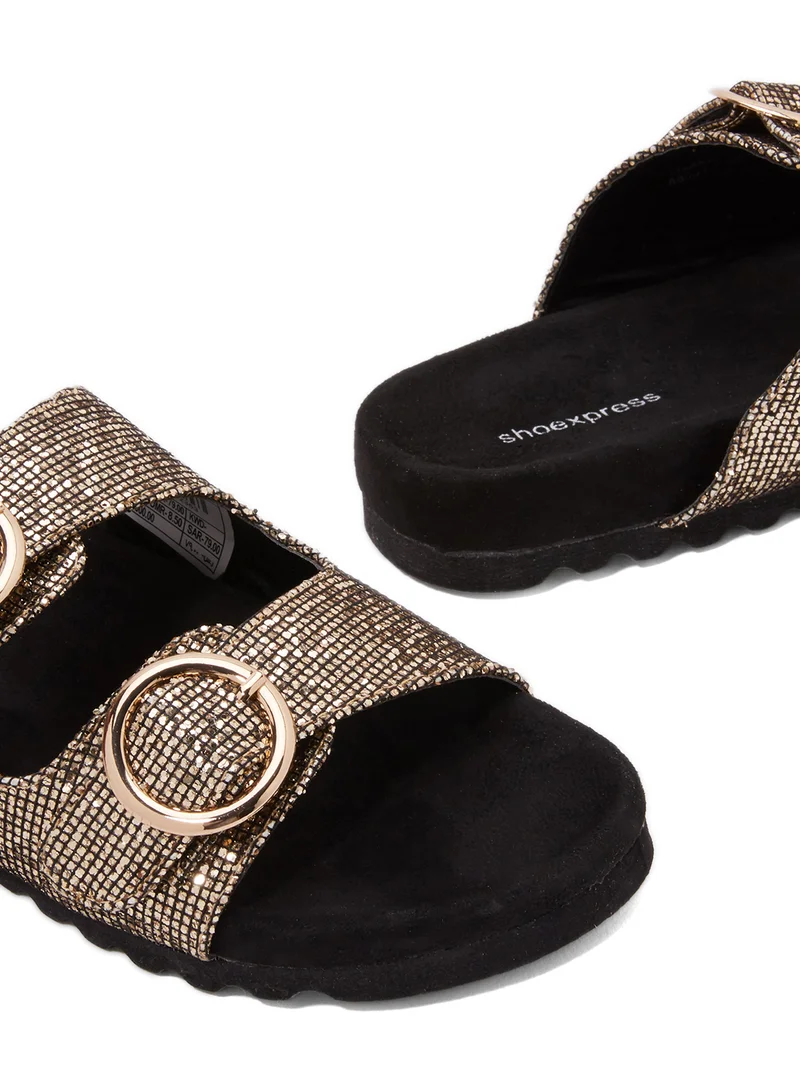 shoexpress Gwen Flat Sandals Gold