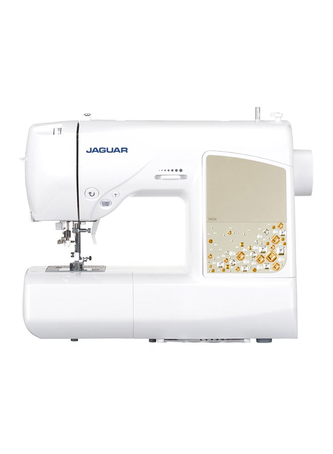 JAGUAR Jaguar DQS 405 Computerized Sewing and Quilting Machine – 500 Stitches, DQS Threading System, Bonus Quilting Pack, White/Grey 405 White/Grey  - Image 1