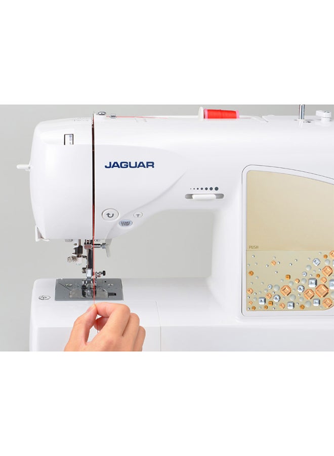 JAGUAR Jaguar DQS 405 Computerized Sewing and Quilting Machine – 500 Stitches, DQS Threading System, Bonus Quilting Pack, White/Grey 405 White/Grey  - Image 3