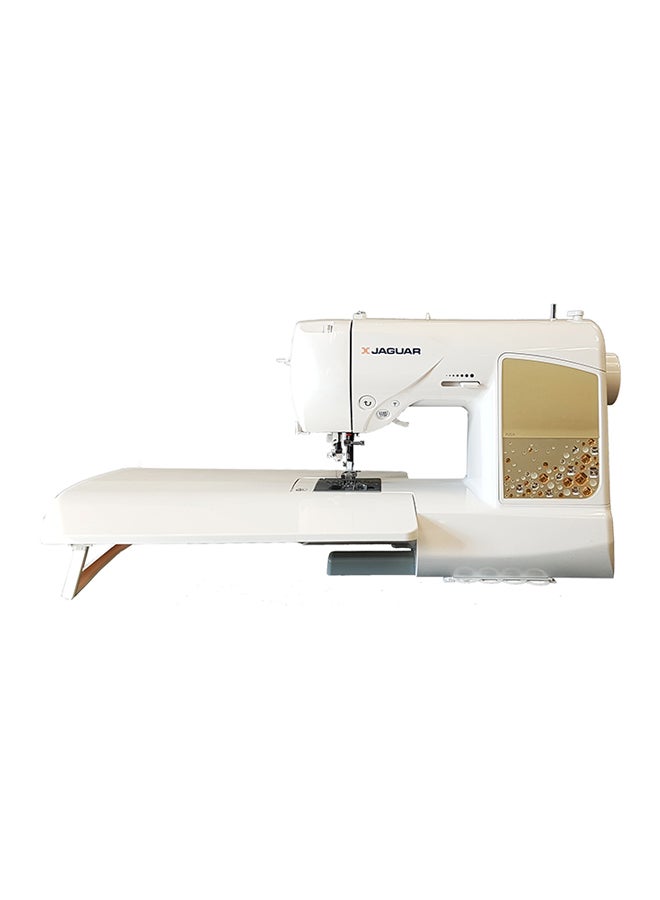 JAGUAR Jaguar DQS 405 Computerized Sewing and Quilting Machine – 500 Stitches, DQS Threading System, Bonus Quilting Pack, White/Grey 405 White/Grey  - Image 2