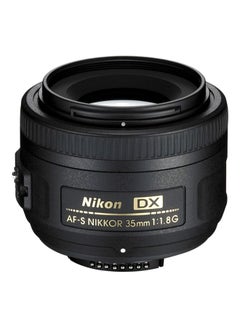 نيكون عدسة AF-S DX لكاميرات نيكون بطول بؤري 35 مم وحجم فتحة قصوى f/1.8 أسود 