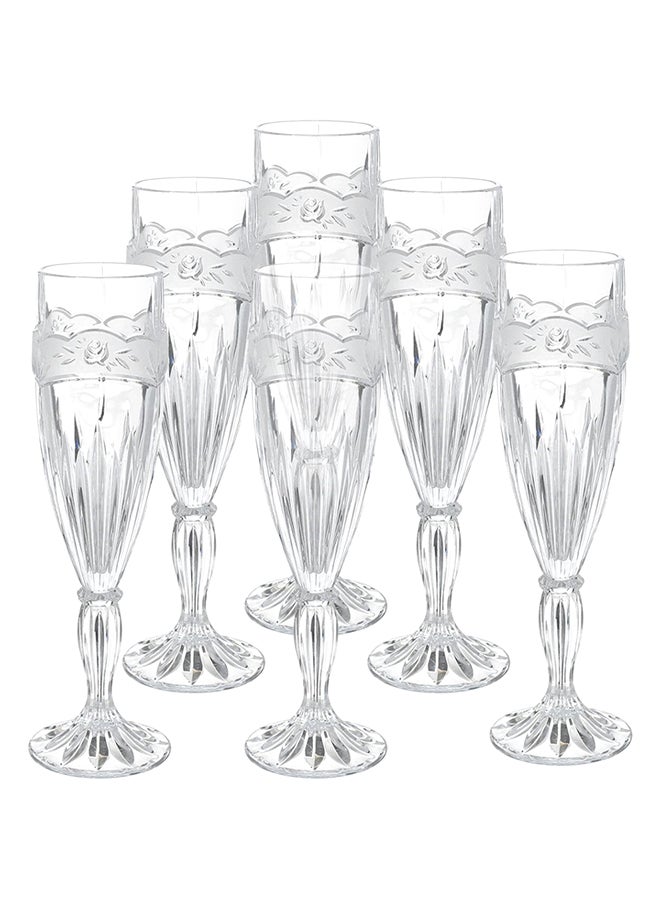 Nachtmann - 6-Piece Southern Garden Flute Glass Set Clear - Image 1
