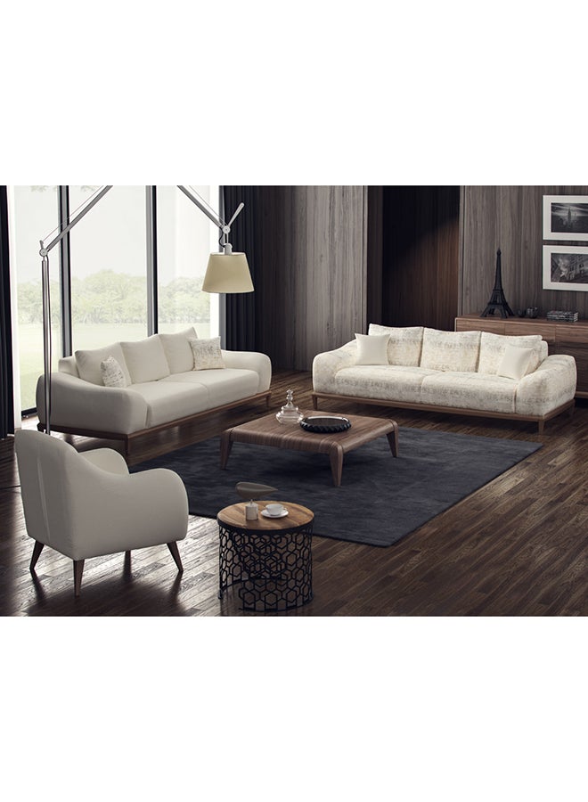 homes r us - Luxury Collection Natali 3-Seater Sofa Set Off White - Image 1