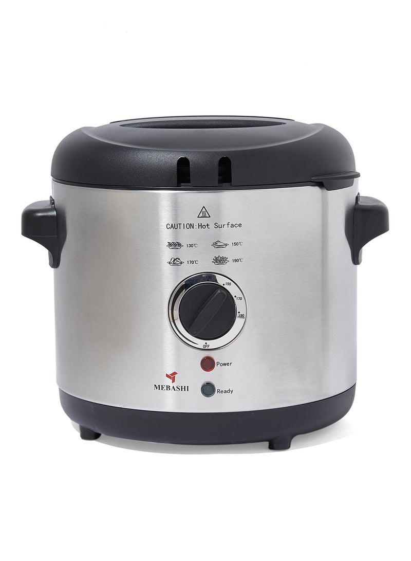 Mebashi - Deep Fryer 1000W ME-DF8001SCB Silver/Black - Image 1