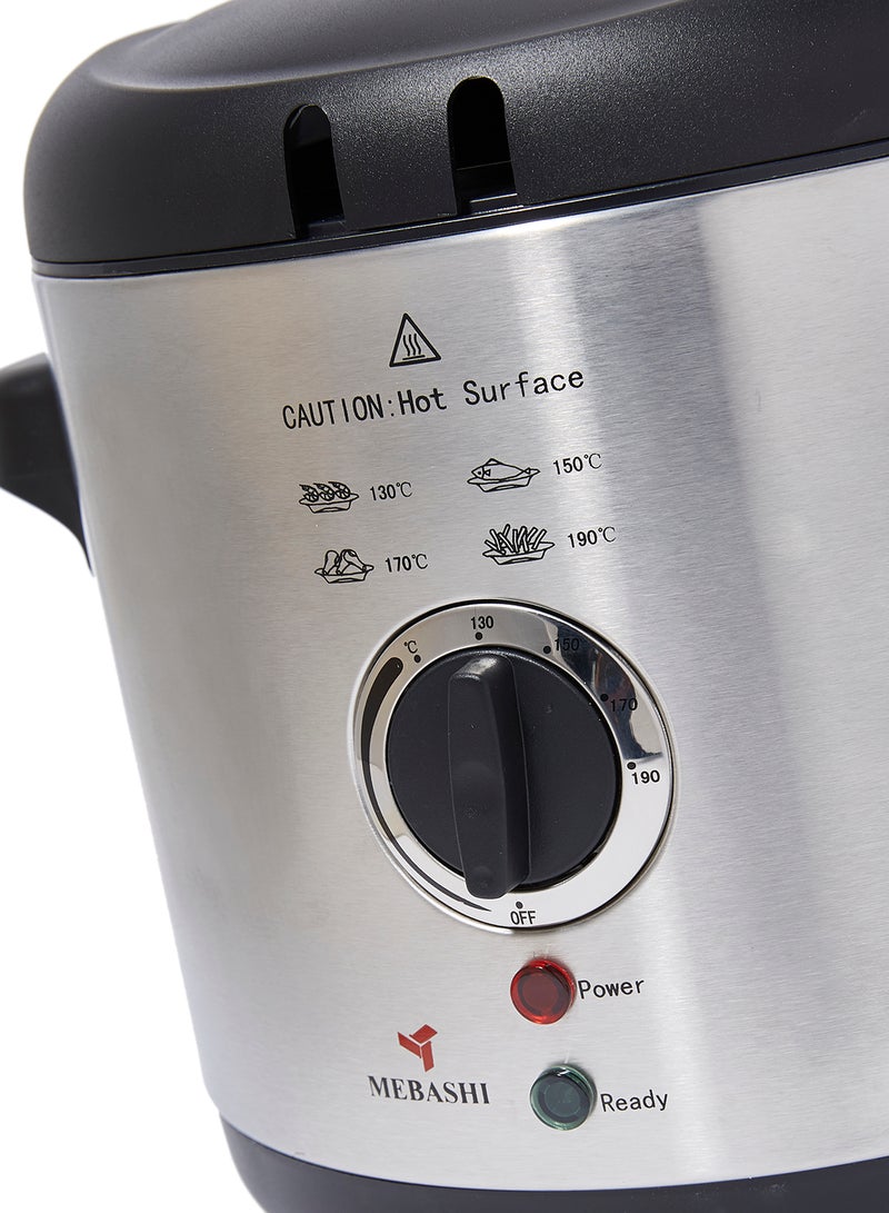 Mebashi - Deep Fryer 1000W ME-DF8001SCB Silver/Black - Image 1