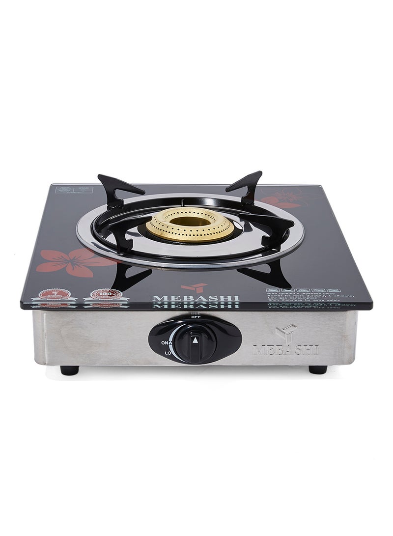 Mebashi - Single Burner Gas Stove ME-GS1004G1 Black/Red/Silver - Image 1