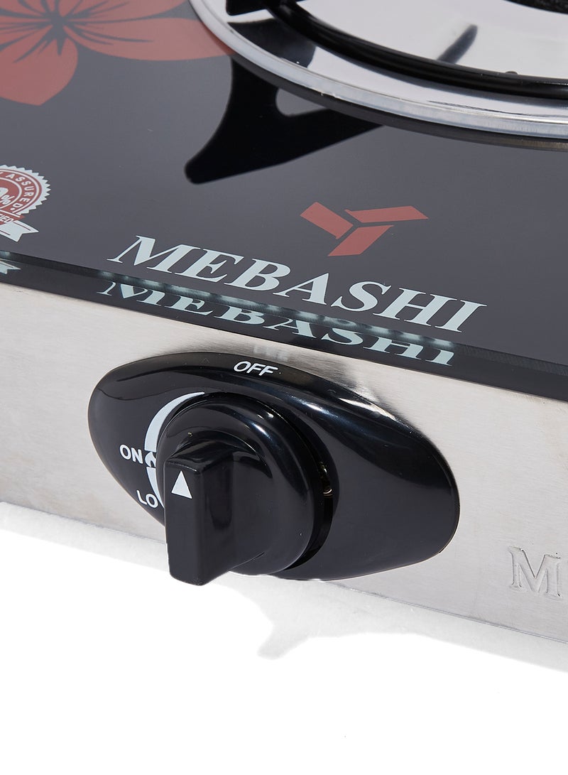 Mebashi - Single Burner Gas Stove ME-GS1004G1 Black/Red/Silver - Image 1