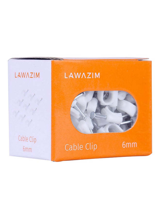 LAWAZIM - Cable Clip Box White 6mm - Image 1