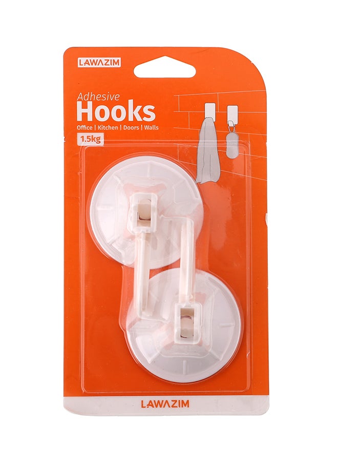 LAWAZIM 2-Piece Foldable Hook White 10x18cm - Image 3