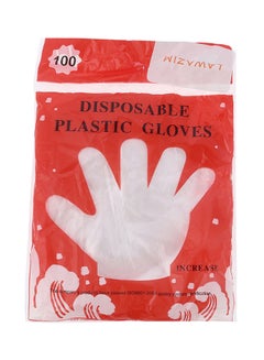 LAWAZIM 100-Piece Disposable Multi-purpose Gloves Clear 10x10cm  - Image 3